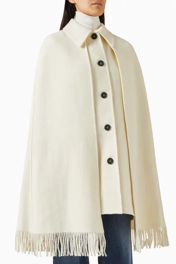 معطف بكاب وشرّابات مزيج صوف معتمد وفقًا لمعيار الصوف المسؤول