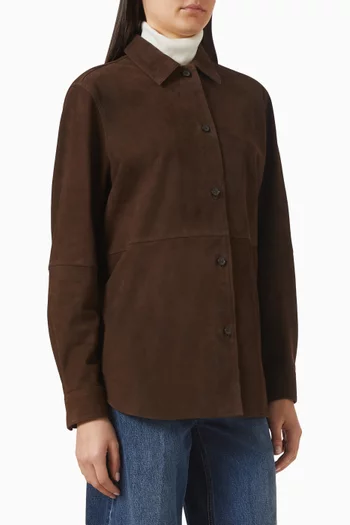 Oversized Overshirt in Suede