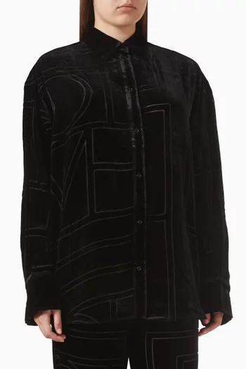 Oversized Devore Shirt in Viscose Blend