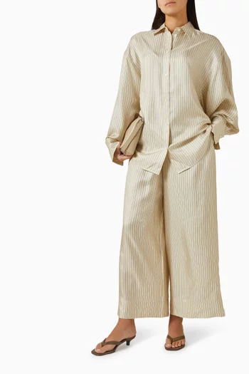 بنطال دينر بنقشة مخططة