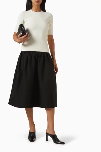 فستان توينفلور بنمط تي شيرت مزيج فيسكوز