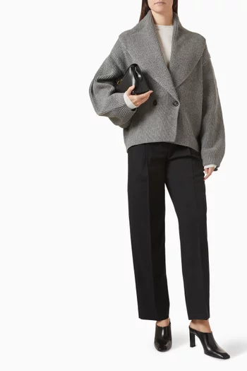 Shawl-lapel Cardigan in Wool