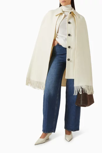 سترة بياقة عالية صوف مارينو