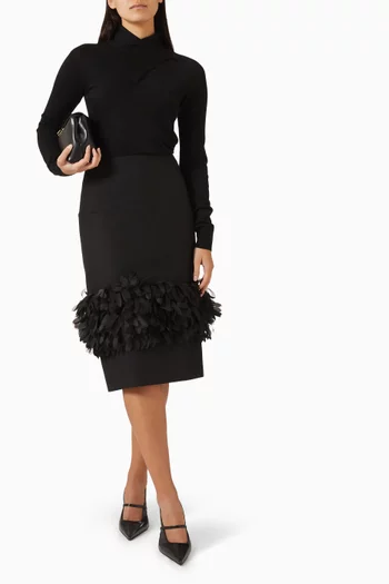 Crossover Knit Sweater in Merino Wool