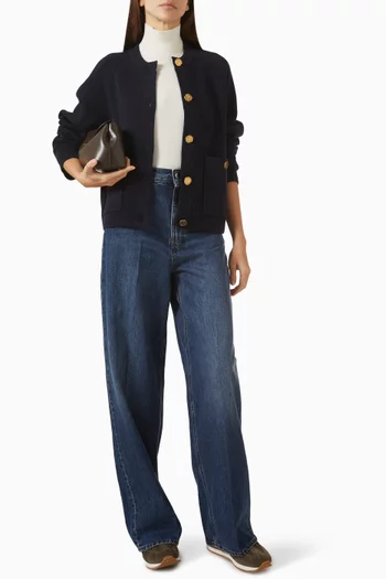 كارديغان بأزرار مطروقة مزيج كشمير