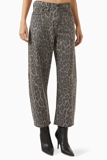 Good Standard Leopard-print Barrel-leg Jeans