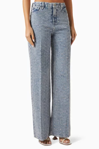 Good Skate Crystal Wide-leg Jeans in Denim
