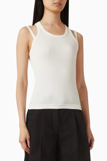 Racerback Strap Tank Top in Cotton Blend
