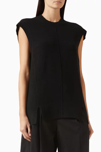 Brushed Sweater Vest in Wool Blend