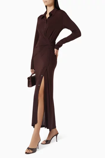 Twisted Shirtdress in Viscose Blend