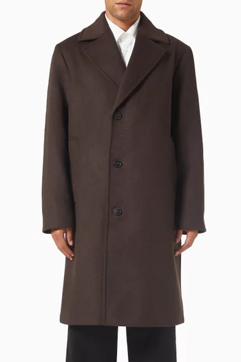 Longline Coat in Wool-blend