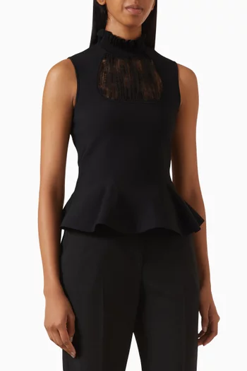 Lace-panel Top in Viscose