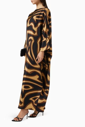 Labirinto-print Kaftan in Silk-twill