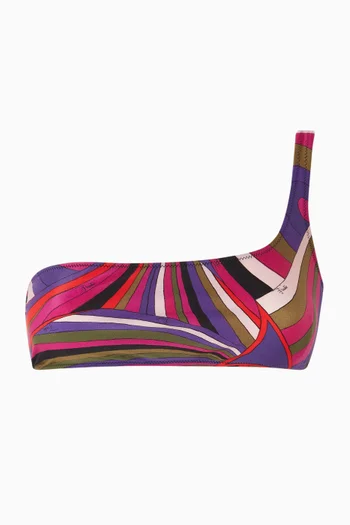Printed One-shoulder Bikini Top