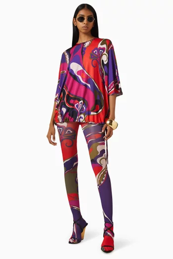 بلوزة بنقشة تجريدية جيرسيه ستان