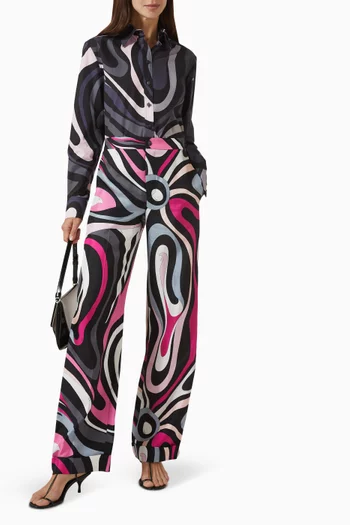 قميص بنقشة مارمو قطن بوبلين