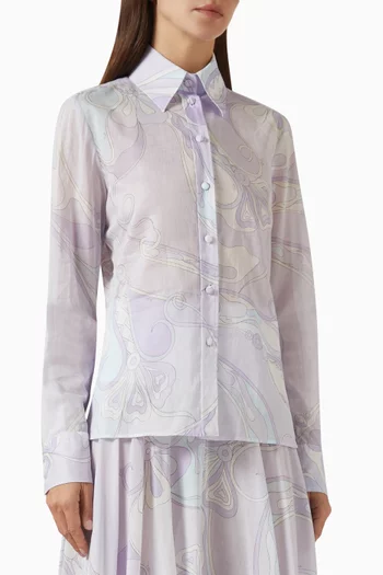 Orchidee-print Shirt in Cotton-muslin