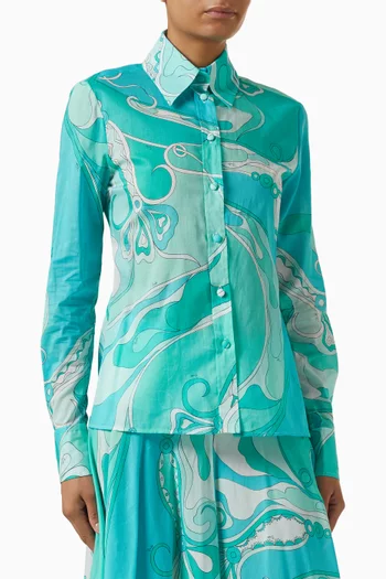 قميص بنقشة اوركيدي قطن موسلين