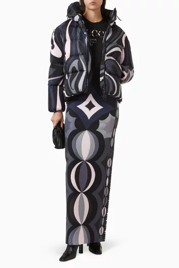 Marmo-print Down Jacket