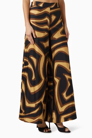 Labirinto Wide-leg Pants in Silk-twill