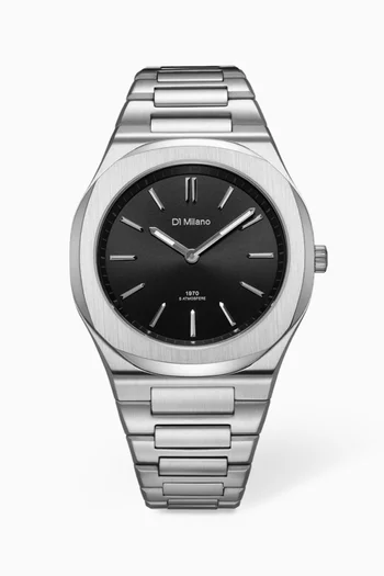Ultra Thin Groovy Quartz Watch, 39mm