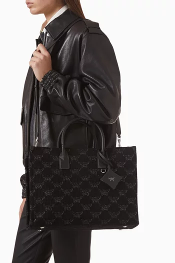 Large München Maxi Tote Bag in Lurex Jacquard