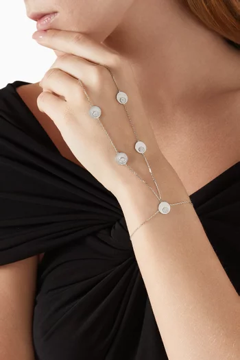Disc Diamond Handchain Bracelet in 18kt White Gold