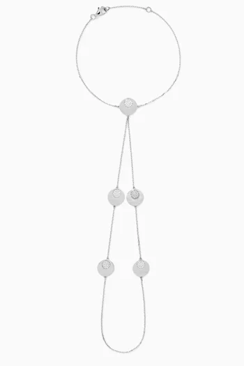 Disc Diamond Handchain Bracelet in 18kt White Gold