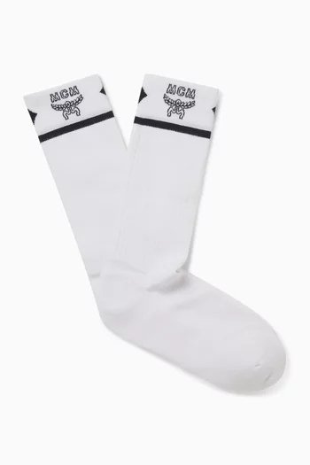 جوارب بشعار الماركة قطن مضلع