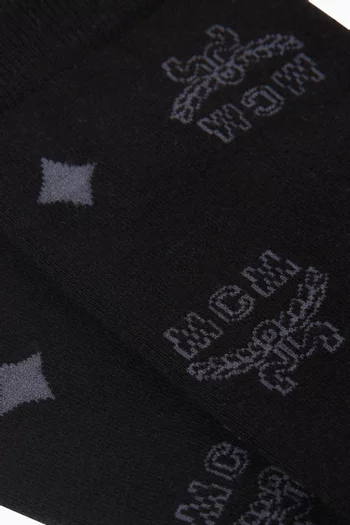 جوارب بنقشة شعار الماركة نسيج قطن 