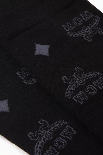 جوارب بنقشة شعار الماركة نسيج قطن