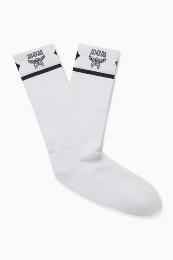 جوارب بشعار الماركة قطن مضلع