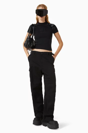 بلوزة بقصة ضيقة بشعار حرفي BB نانو جيرسيه