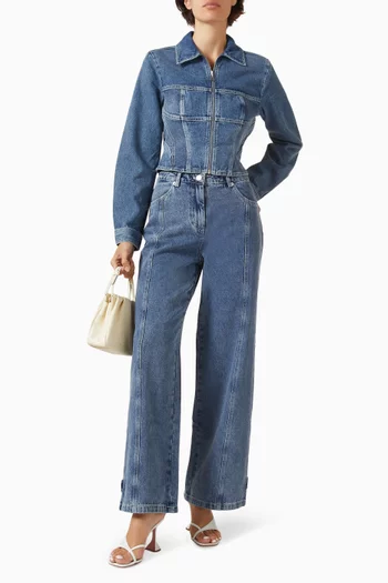 بنطال جينز سابرينا بقصة ساق مستقيمة دينم