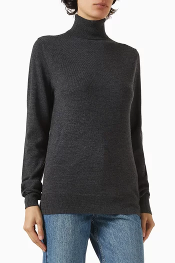 Eve Thin Turtleneck Sweater in Merino Wool