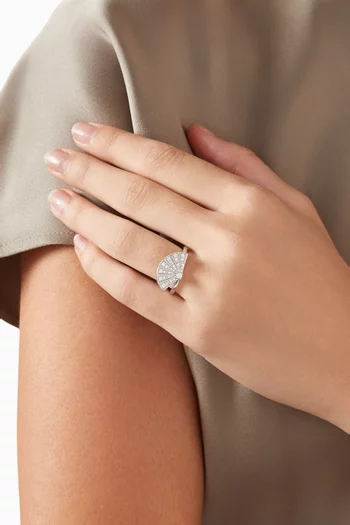 خاتم فانفير سيمفوني ميني ايكونز مرصع بالماس ذهب أبيض عيار 18