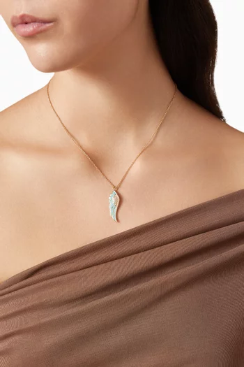 قلادة وينجز ريفلكشن ميني ايكون بدلاية ذهب أصفر عيار 18