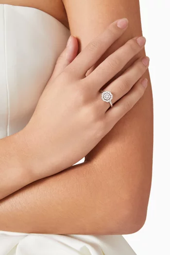 خاتم تيودور روز ميني ايكونز ذهب أبيض عيار 18