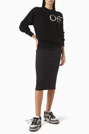 سترة بوكيش منسوجة بشعار الماركة صوف