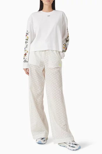 تي شيرت بطبعة أسهم وزهور قطن جيرسيه