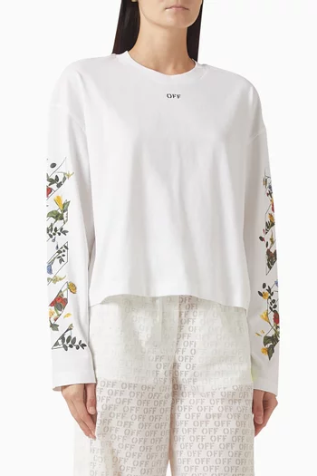 تي شيرت بطبعة أسهم وزهور قطن جيرسيه