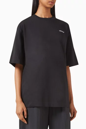 تي شيرت سكيت بطبعة نصف أسهم قطن