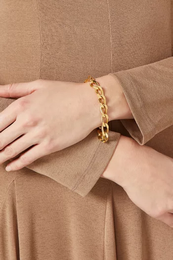 1980s Vintage Flat Curb Chain Bracelet