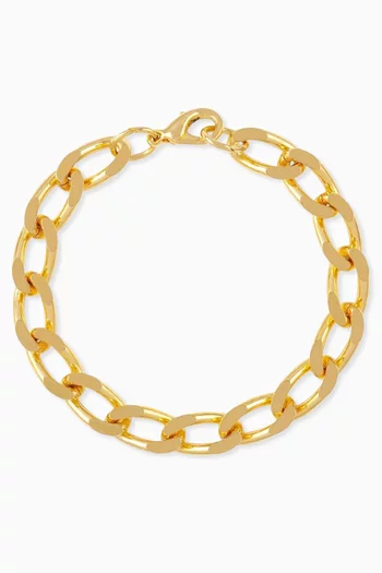 1980s Vintage Flat Curb Chain Bracelet