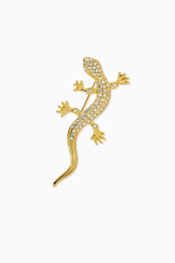 1980s Vintage Swarovski Crystal Lizard Brooch