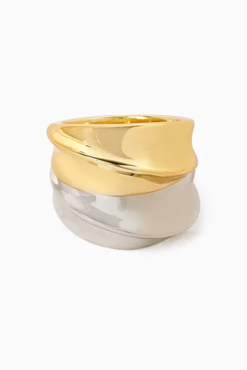 طقم خواتم ميركوري بتصميم قرص نحاس مطلي