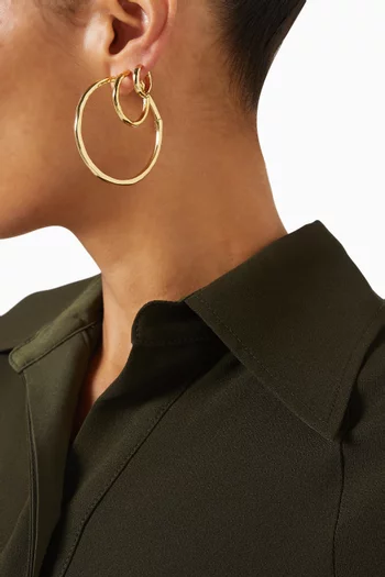 The Granada Hoop Earrings in Gold-plated Brass. Set of 6