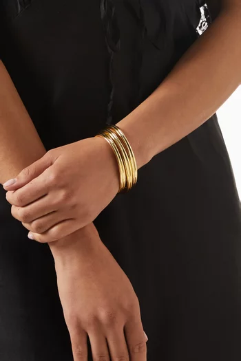 The Mallorca Bangles in Gold-plated Brass, Set of 3