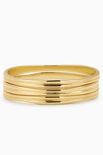 The Mallorca Bangles in Gold-plated Brass, Set of 3