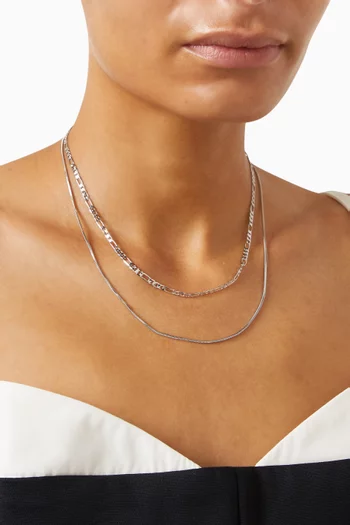 Cecilia Chain Necklace in Silver-plated Brass